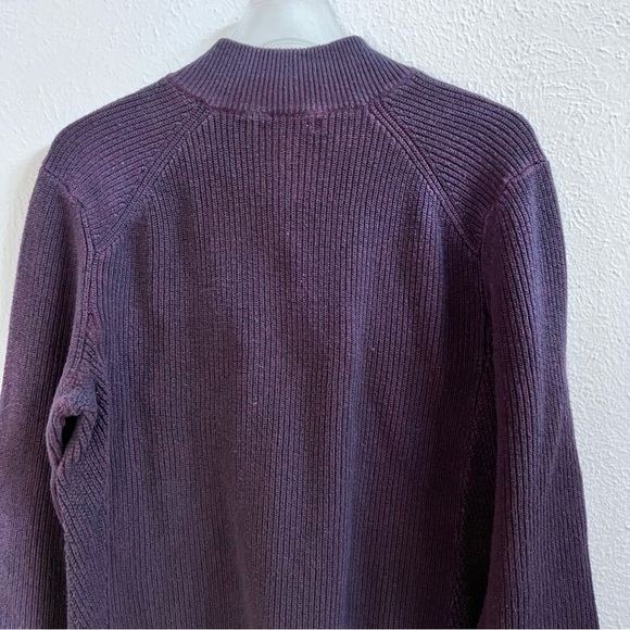 Banana Republic eggplant 1/4 zip ribbed knit sweater - Picture 5 of 10